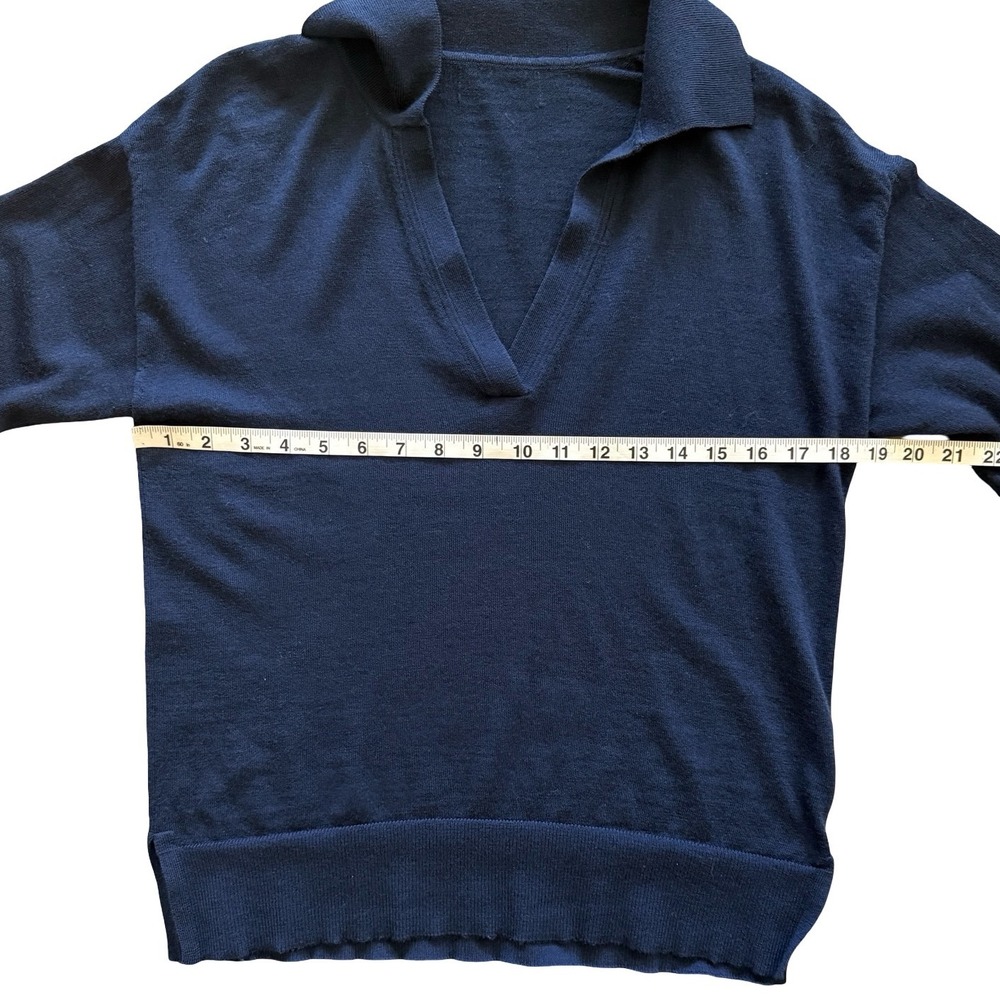 Banana Republic Merino Wool Johnny Collar Sweater in Preppy Navy Women's Medium - Picture 5 of 7